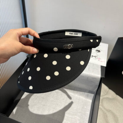 Miu Miu stylish polka dot hollow top headband sun hat - Image 2