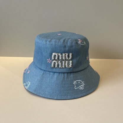 Miu Miu Fashion Print Diamond Bucket Hat