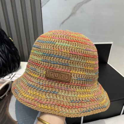 Miu Miu new striped knitted bucket hat