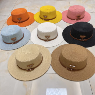 Prada flat straw hat