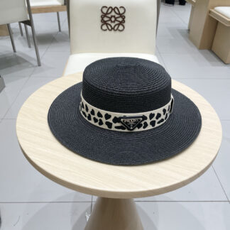 Prada flat straw hat