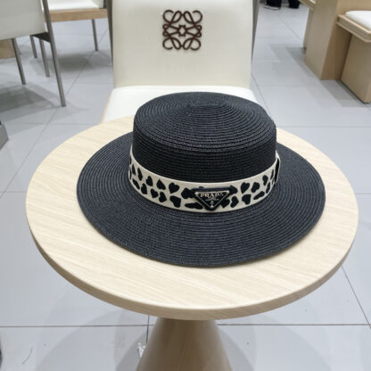 Prada flat straw hat