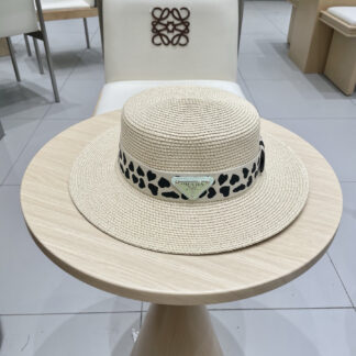 Prada flat straw hat