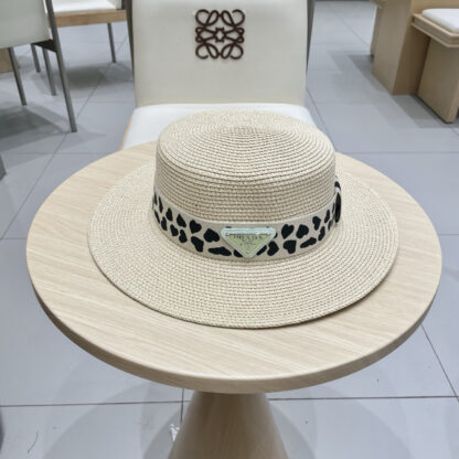 Prada flat straw hat