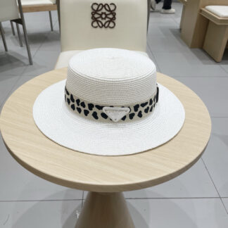 Prada flat straw hat