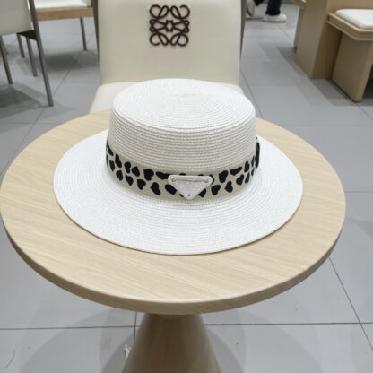 Prada flat straw hat