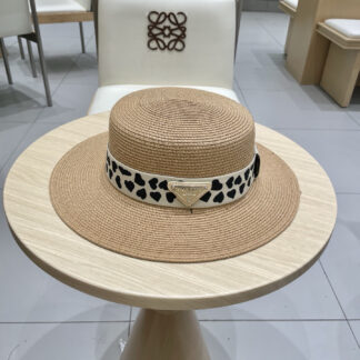 Prada flat straw hat