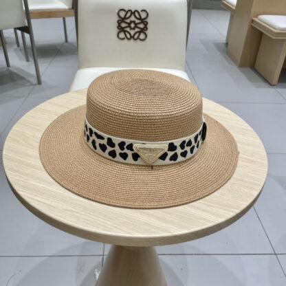 Prada flat straw hat
