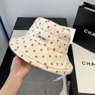 Miu Miu Casual Polka Dot Bucket Hat Sun Hat