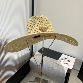 Prada Sunshade Large Straw Hat