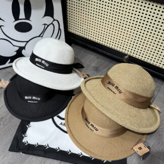 Miu Miu Casual Simple Rolled Brim Bucket Hat