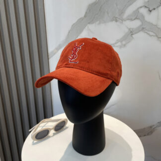 Yves Saint Laurent embroidered corduroy baseball cap
