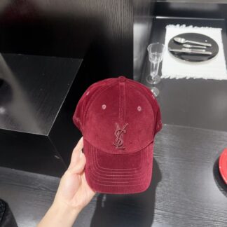 Yves Saint Laurent embroidered corduroy baseball cap
