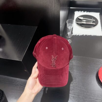 Yves Saint Laurent embroidered corduroy baseball cap