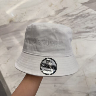 Saint Laurent lettering embroidered bucket hat