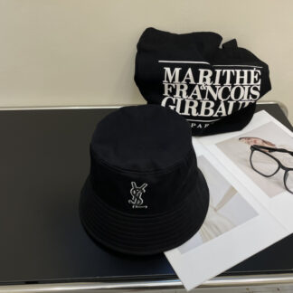 Saint Laurent lettering embroidered bucket hat