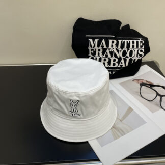 Saint Laurent lettering embroidered bucket hat