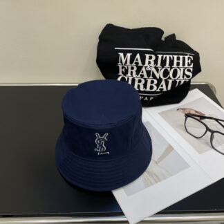 Saint Laurent lettering embroidered bucket hat