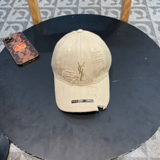 Saint Laurent lettering hot stamped baseball cap