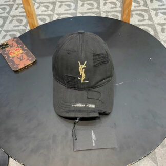 Saint Laurent lettering hot stamped baseball cap