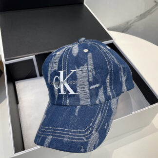 Calvin Kleinf washed distressed denim baseball cap