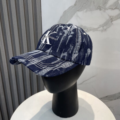 Calvin Kleinf washed distressed denim baseball cap