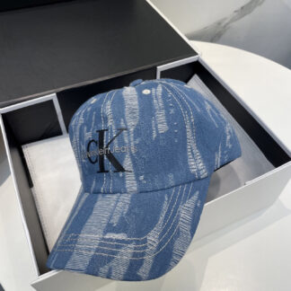 Calvin Kleinf washed distressed denim baseball cap