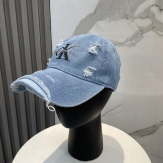 Calvin Kleinf washed distressed denim baseball cap