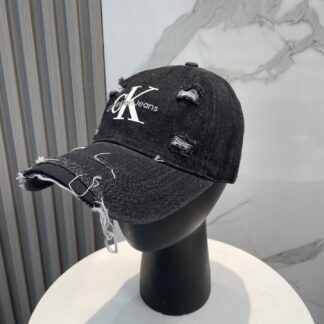 Calvin Kleinf washed distressed denim baseball cap
