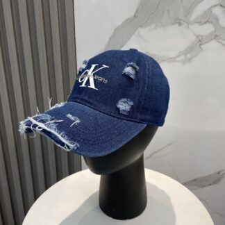 Calvin Kleinf washed distressed denim baseball cap