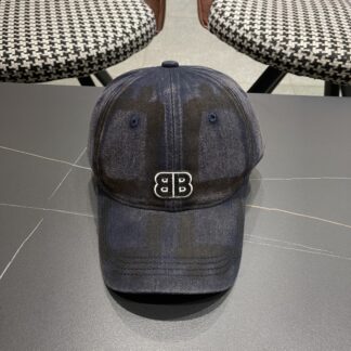 Balenciaga niche graffiti double B denim baseball cap