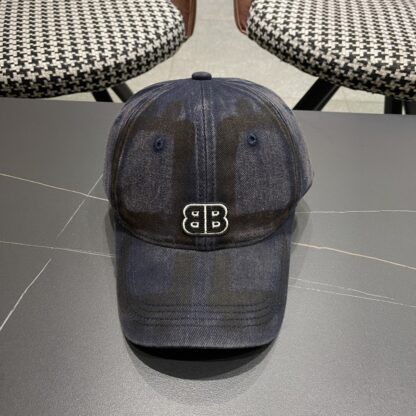 Balenciaga niche graffiti double B denim baseball cap