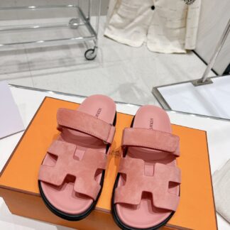 Hermès Spring and Summer New Pink Comfort Slippers