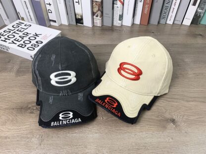 Balenciaga new washed double circle letter embroidered baseball cap