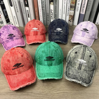 Balenciaga letter print distressed baseball cap