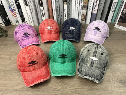 Balenciaga letter print distressed baseball cap