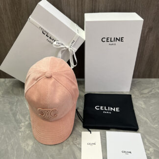 Celine logo patch cotton velvet baseball cap