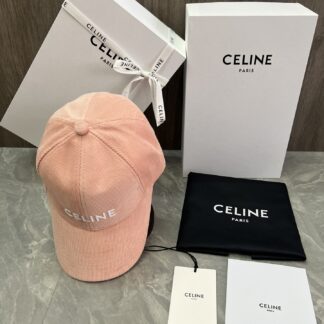 Celine logo patch cotton velvet baseball cap