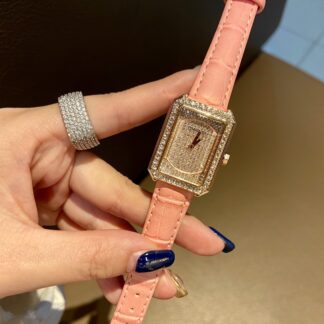 Chanel stylish simple square full diamond watch