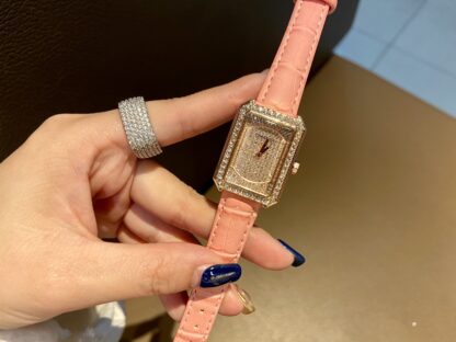 Chanel stylish simple square full diamond watch
