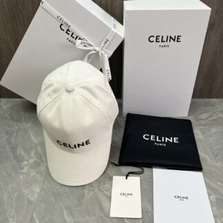 Celine logo patch cotton velvet baseball cap