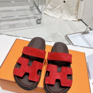 Hermès Spring and Summer New Red Comfort Slippers
