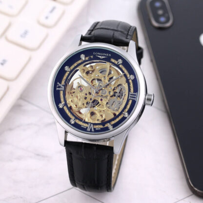Longines automatic engraved movement fashion watch