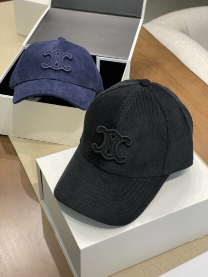 Celine autumn and winter logo corduroy baseball cap