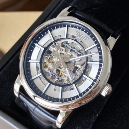Armani 1981 Silver Hollow Transparent Strap Automatic Mechanical Watch - Image 2