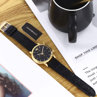 Armani Classic Black Gold Multifunctional Fashion Watch