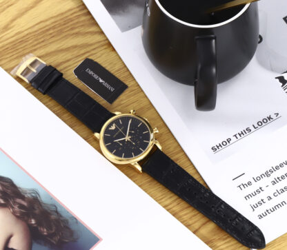 Armani Classic Black Gold Multifunctional Fashion Watch