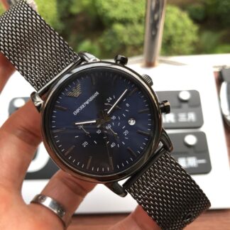Armani Blue Face Three-Eye Chronograph Watch