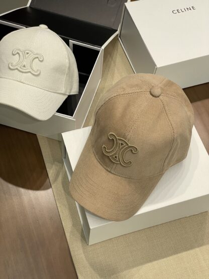 Celine autumn and winter logo corduroy baseball cap