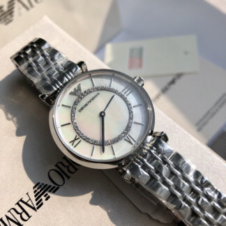 Armani Fashion Sparkling Mother-of-Pearl Quartz Steel Strap Women's Watch